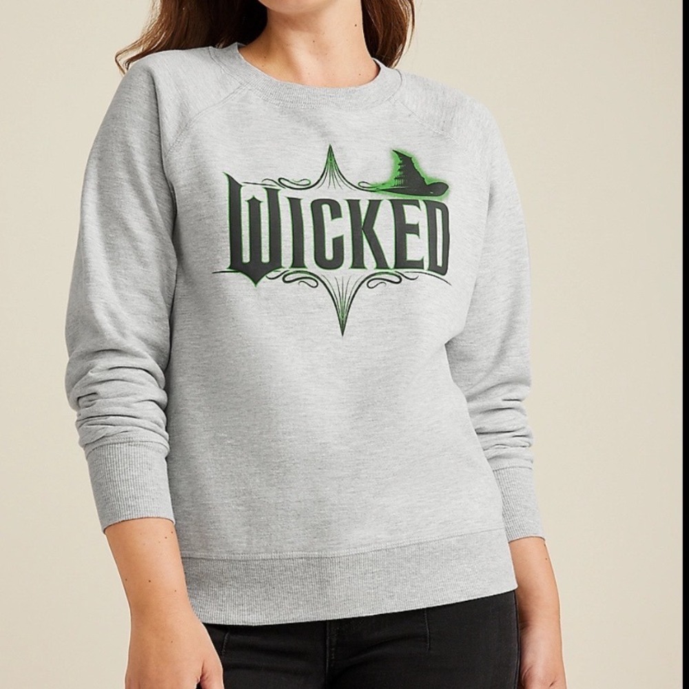 Wicked Musical Graphic Sweatshirt Gray Raglan Pullover‎ XL Hybrid Apparel